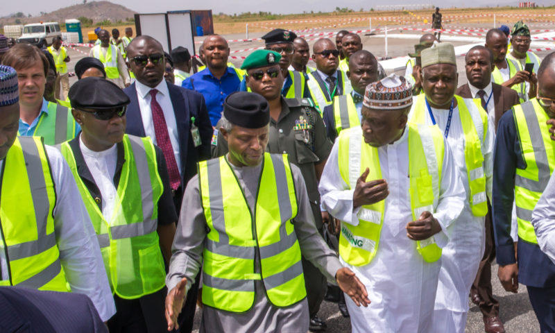 VP Osinbajo Inspects Abuja Runway Today, 7th April 2017