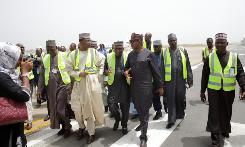 MINISTER OF STATE AVIATION SEN HADI SIRIKA TEST RUN NNAMDI AZIKWE AIRPORT RUNWAY