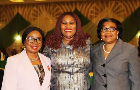 QUARTERLY BUSINESS, 10  L-R,  Acting Director General, Securities and Exchange Commission, Ms Mary Uduk, Managing Director, Emerging Africa Group, Mrs Toyin Sanni and Director General DMO, Ms Patience Oniha during the Presidential Quarterly Business Forum in Abuja yesterday