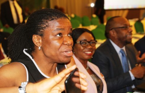 QUARTERLY BUSINESS, 5  L-R,  Executive Secretary, Nigerian Investment Promotion Commission  Ms Yewande Sadiku, Acting Director General, Securities and Exchange Commission, Ms Mary Uduk and Statistician General of the Federation Dr Yemi Kale during the Presidential Quarterly Business Forum in Abuja yesterday 